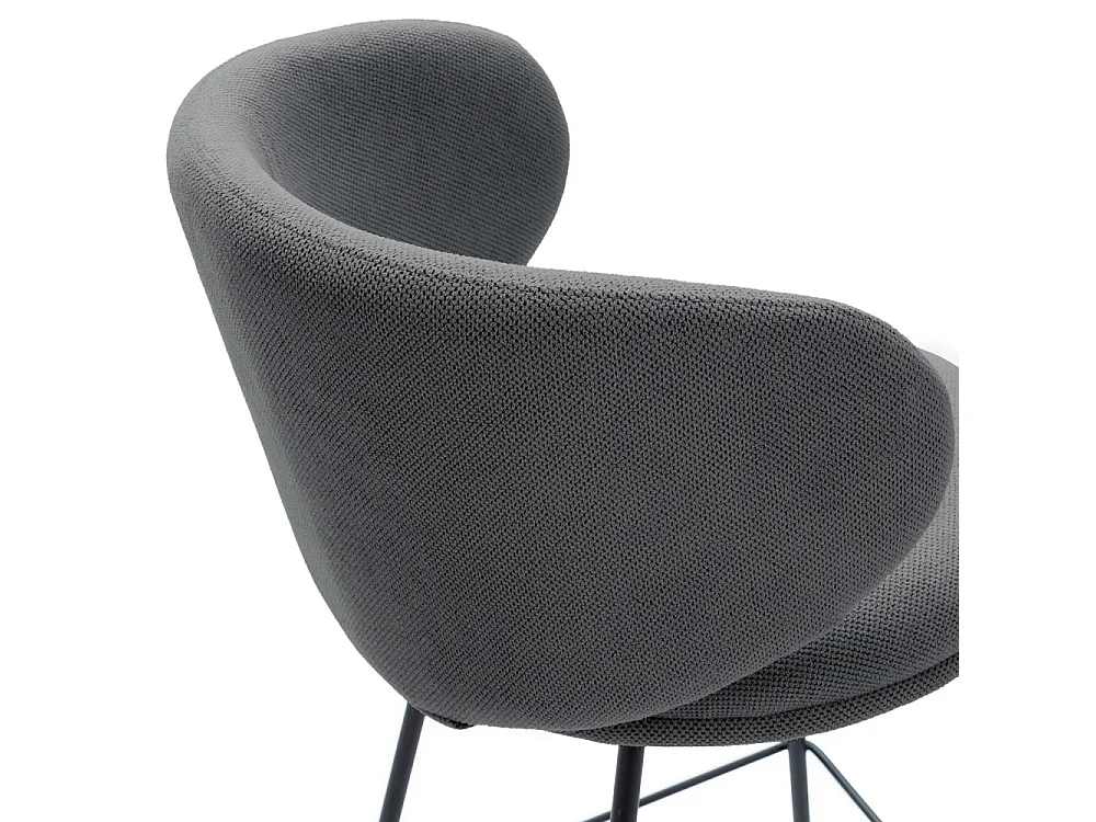 Lot de 2 tabourets en tissu avec pieds en métal noir H65 cm - RUSH