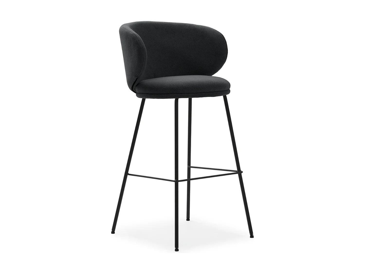 Lot de 2 tabourets en tissu avec pieds en métal noir H65 cm - RUSH