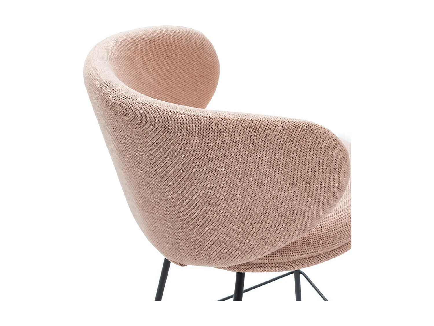 Set di 2 sgabelli in tessuto con gambe lunghe in metallo 54x51 h88 cm