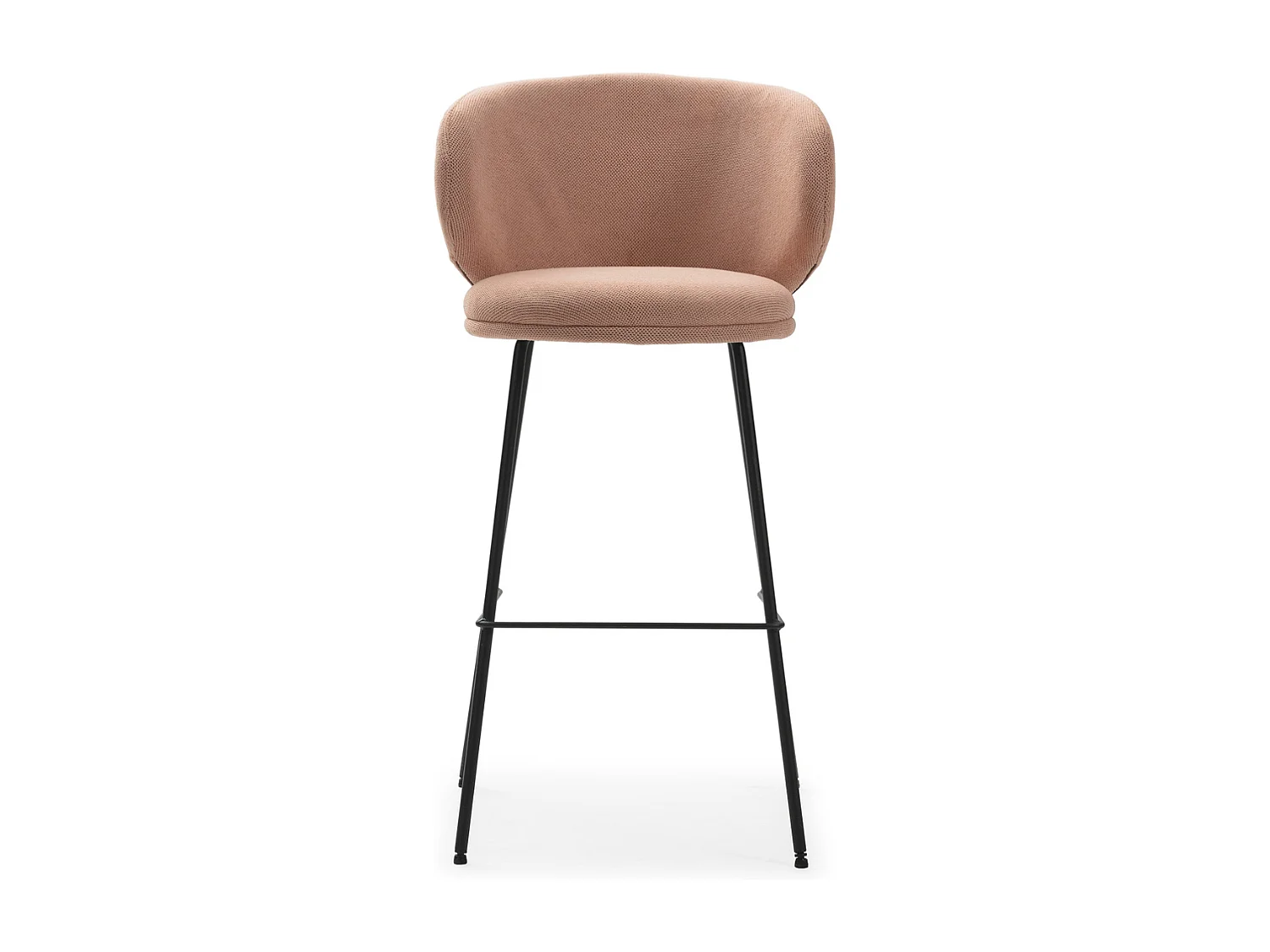 Lot de 2 tabourets en tissu avec pieds en métal noir H65 cm - RUSH