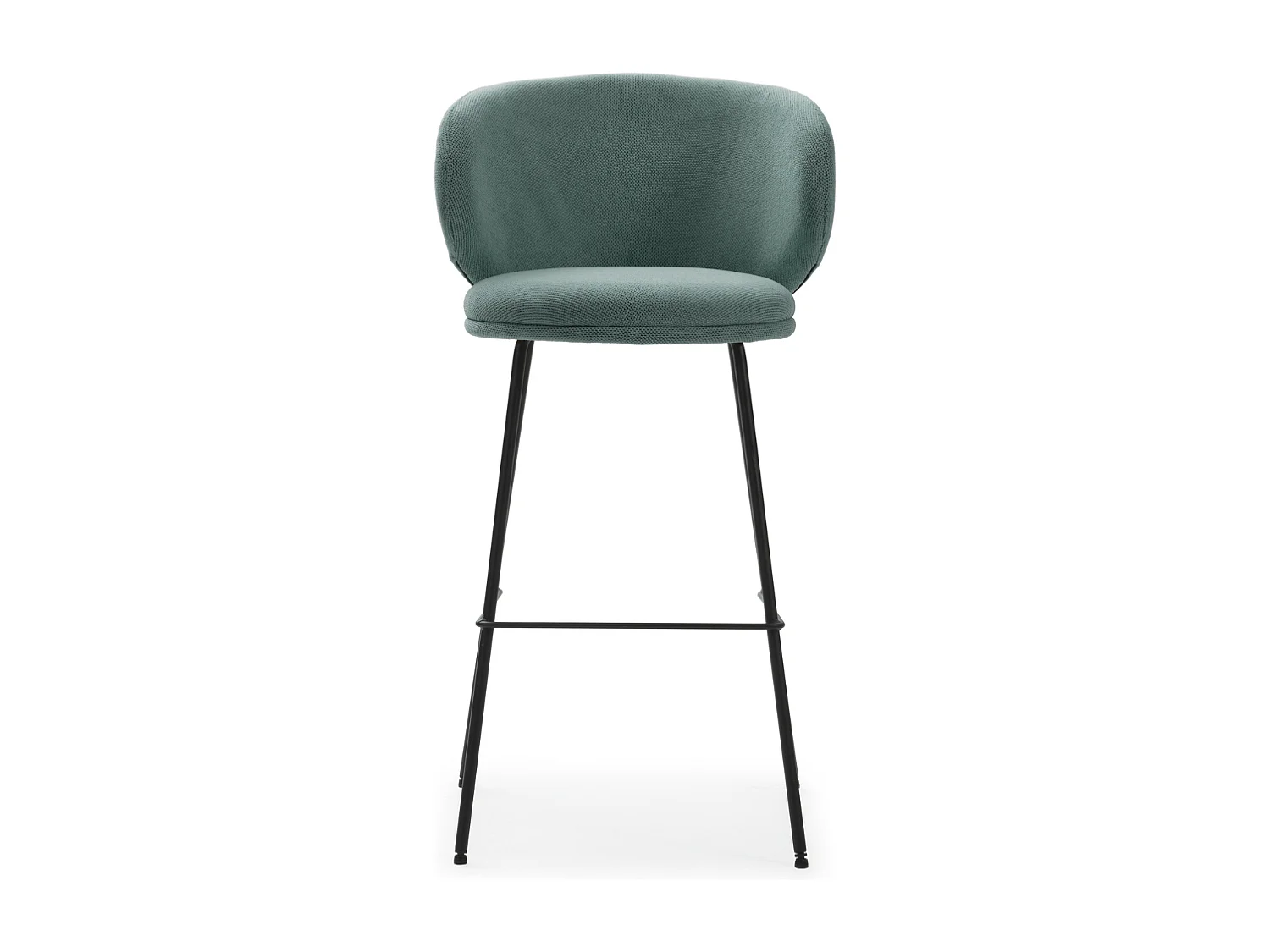 Kavel van 2 stoffen tabourets met lange metalen pieds 54x51 h88 cm