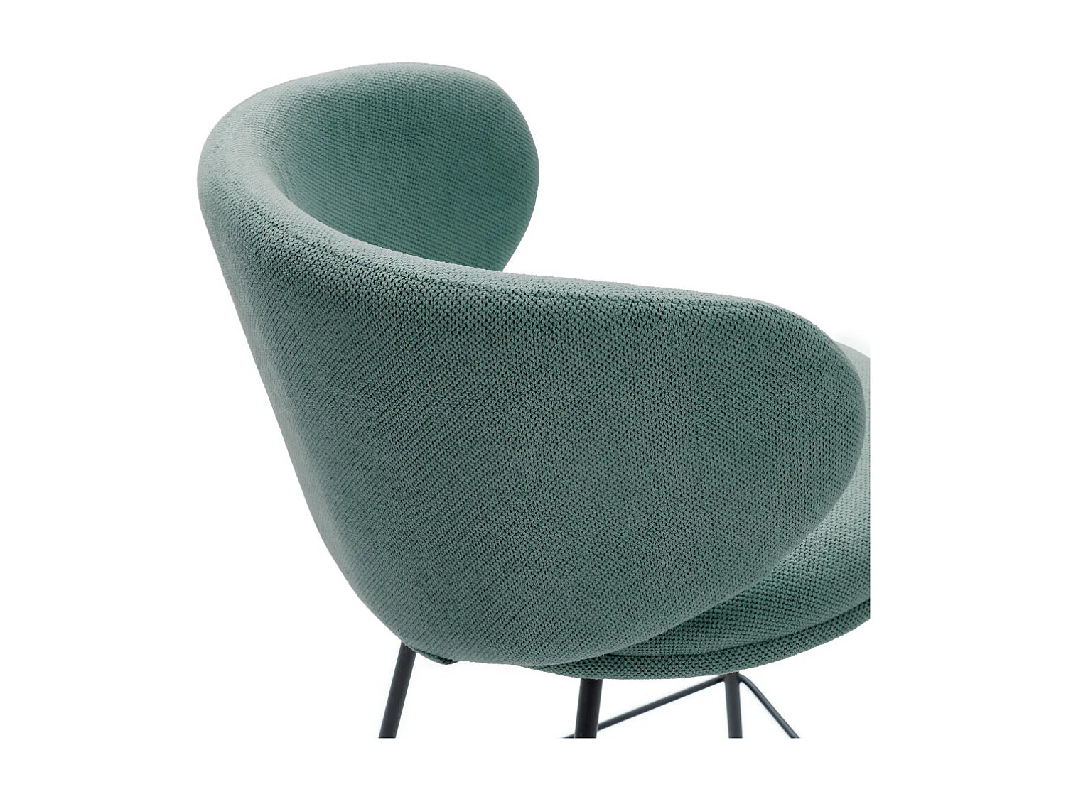 Kavel van 2 stoffen tabourets met lange metalen pieds 54x51 h88 cm