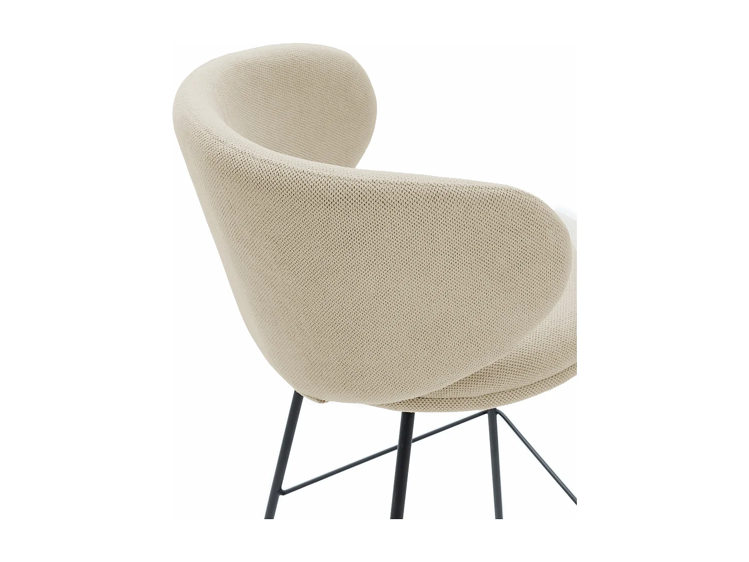 Lot de 2 tabourets en tissu avec pieds en métal noir H65 cm - RUSH