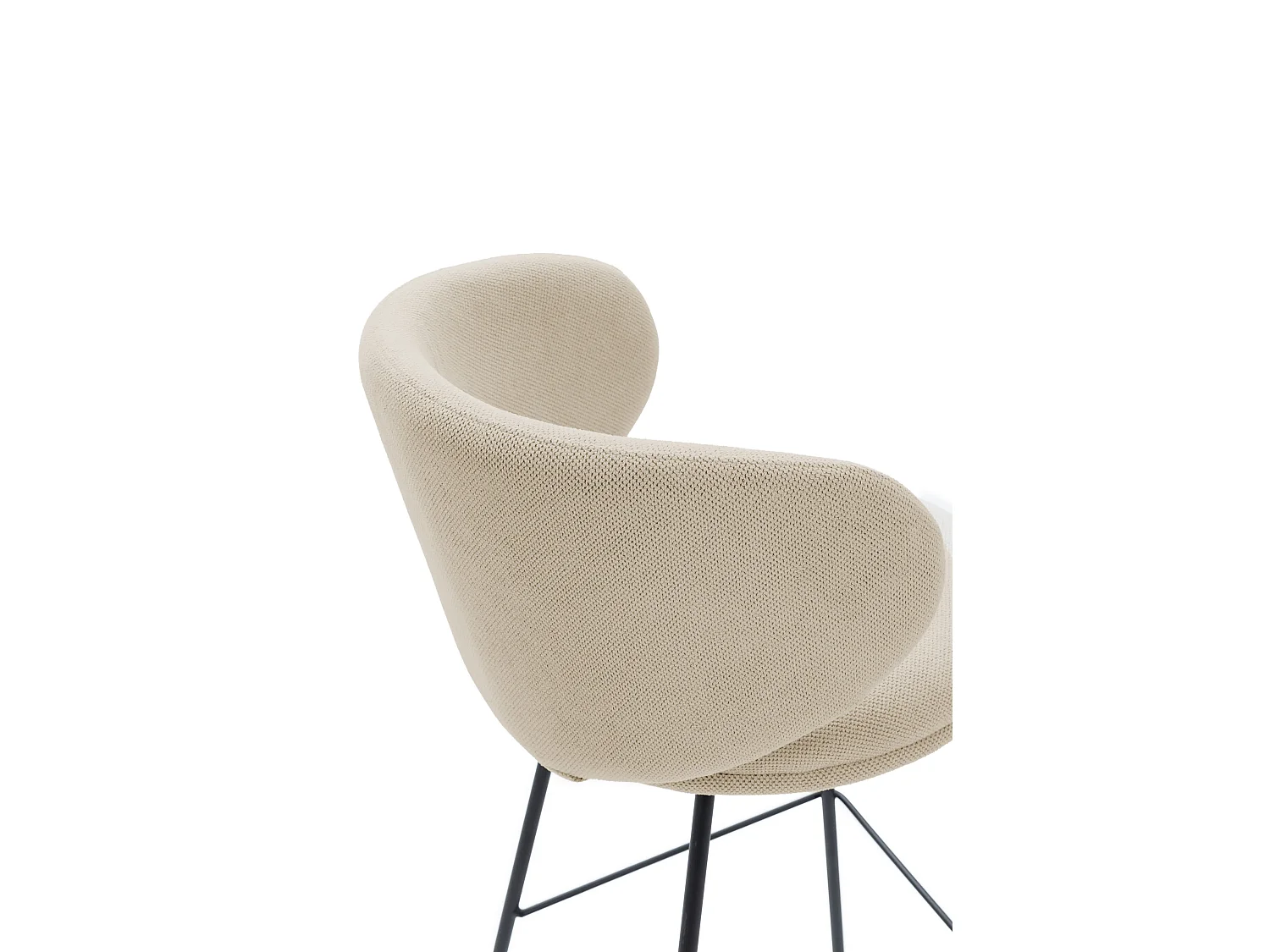 Lot de 2 tabourets en tissu avec pieds en métal noir H65 cm - RUSH