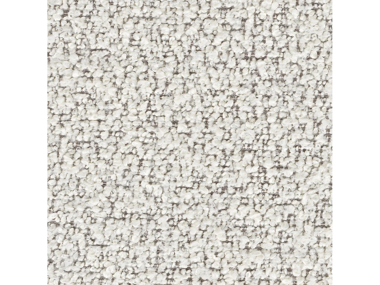 Joa - Lot de 2 tabourets de bar en tissu bouclette et métal H75cm - Écru