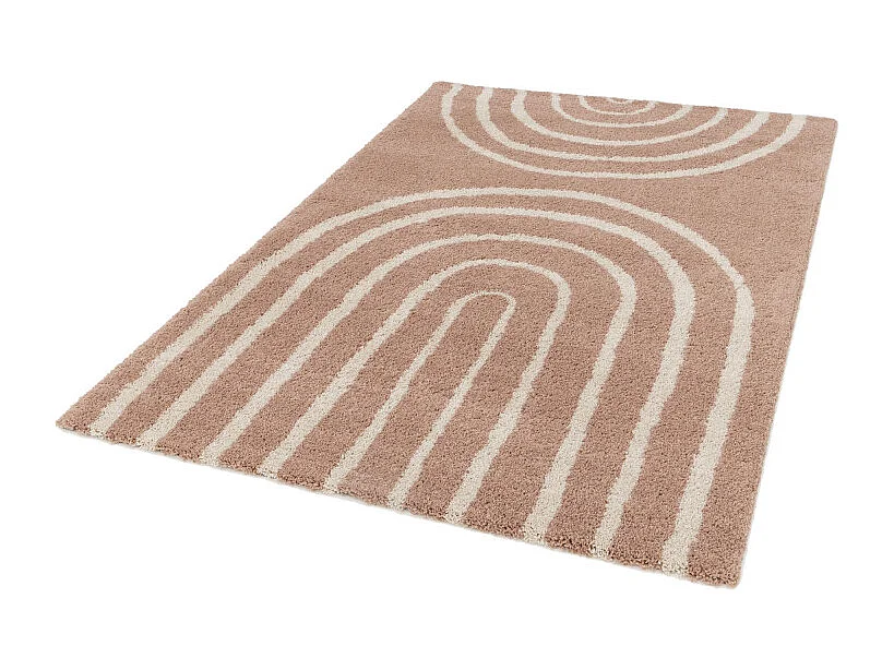 Victoria I - Tapis contemporain à motif géométrique -  Vieux rose - 120x170cm