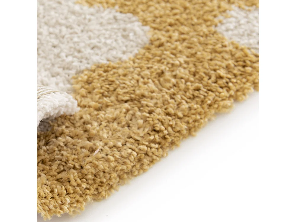 Flora II - Tapis contemporain à motif floral -  Jaune moutarde - 120x170cm