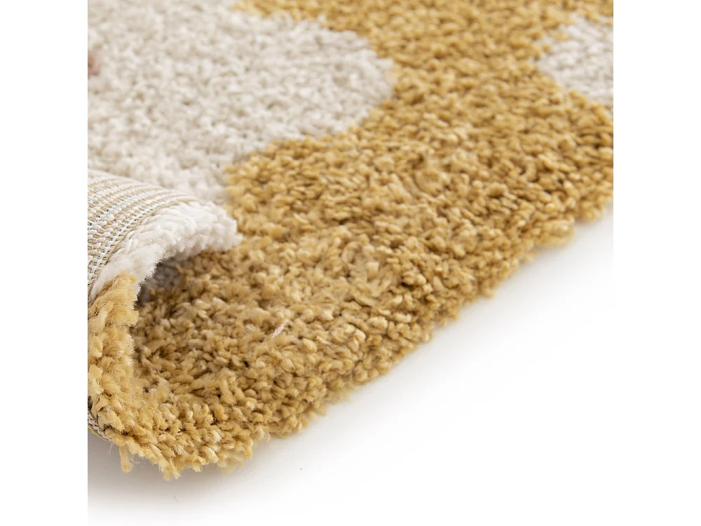 Flora II - Tapis contemporain à motif floral -  Jaune moutarde - 160x230cm