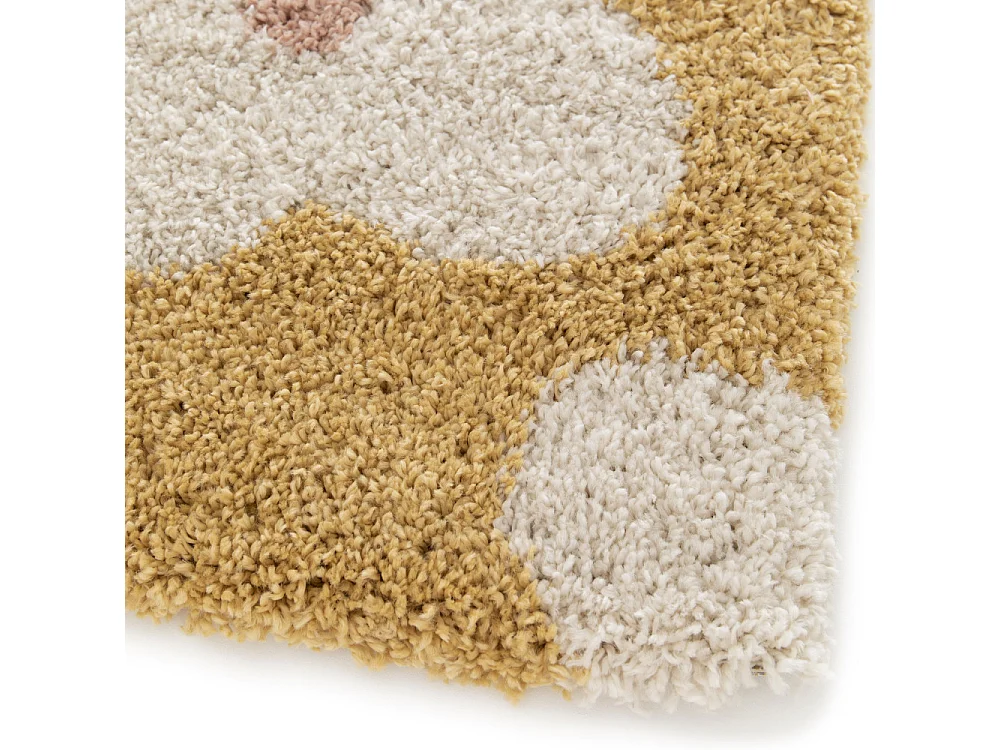 Flora II - Tapis contemporain à motif floral -  Jaune moutarde - 160x230cm