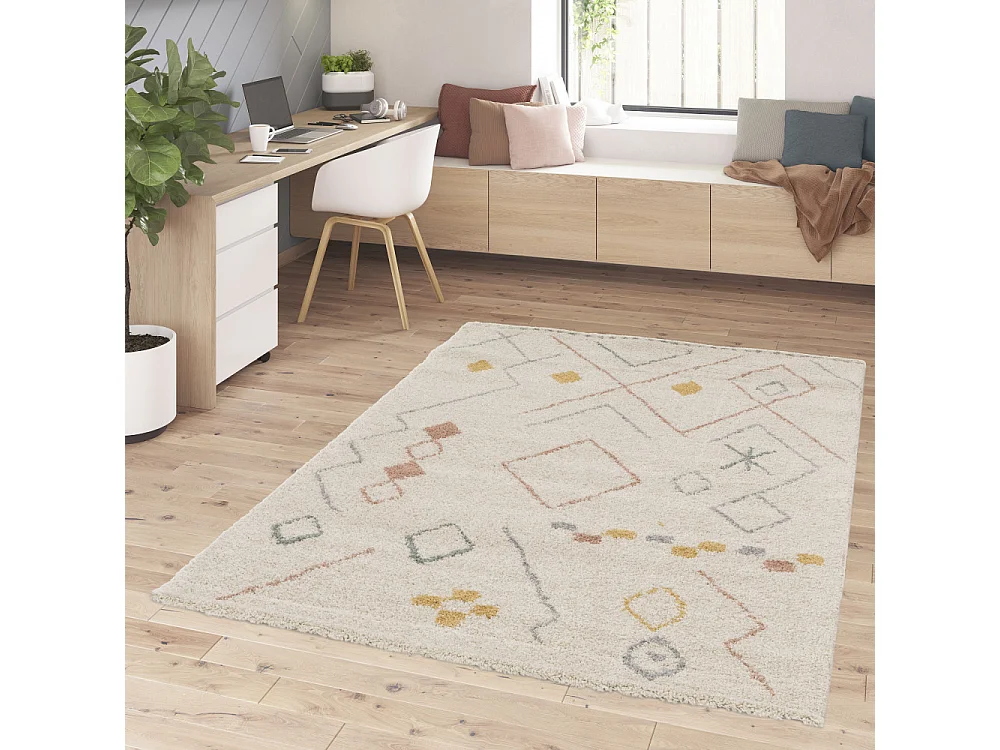 Grabie - Tapis d’inspiration berbère -  Écru - 160x230cm