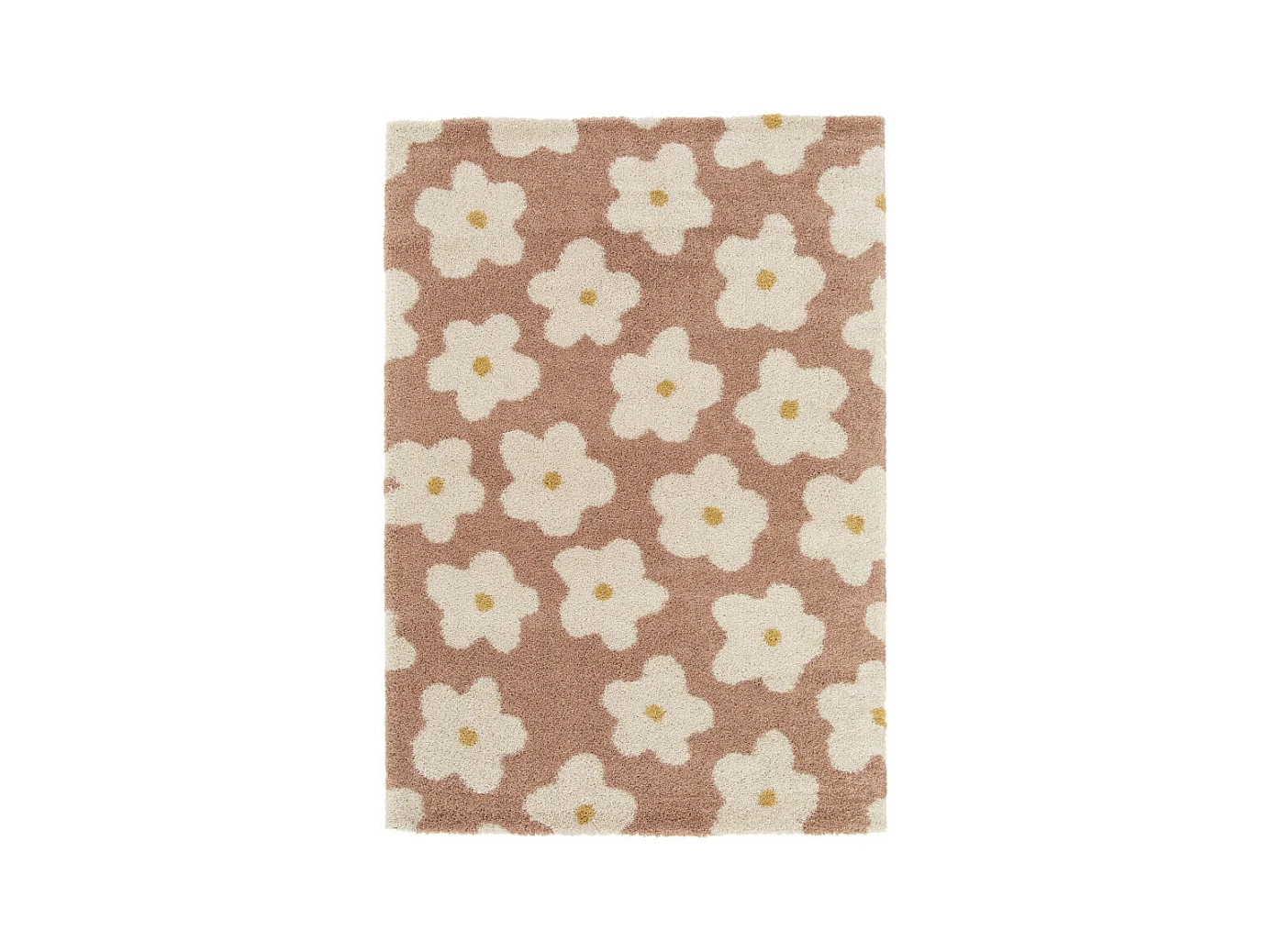 Flora I - Tapis contemporain à motif floral -  Vieux rose - 160x230cm