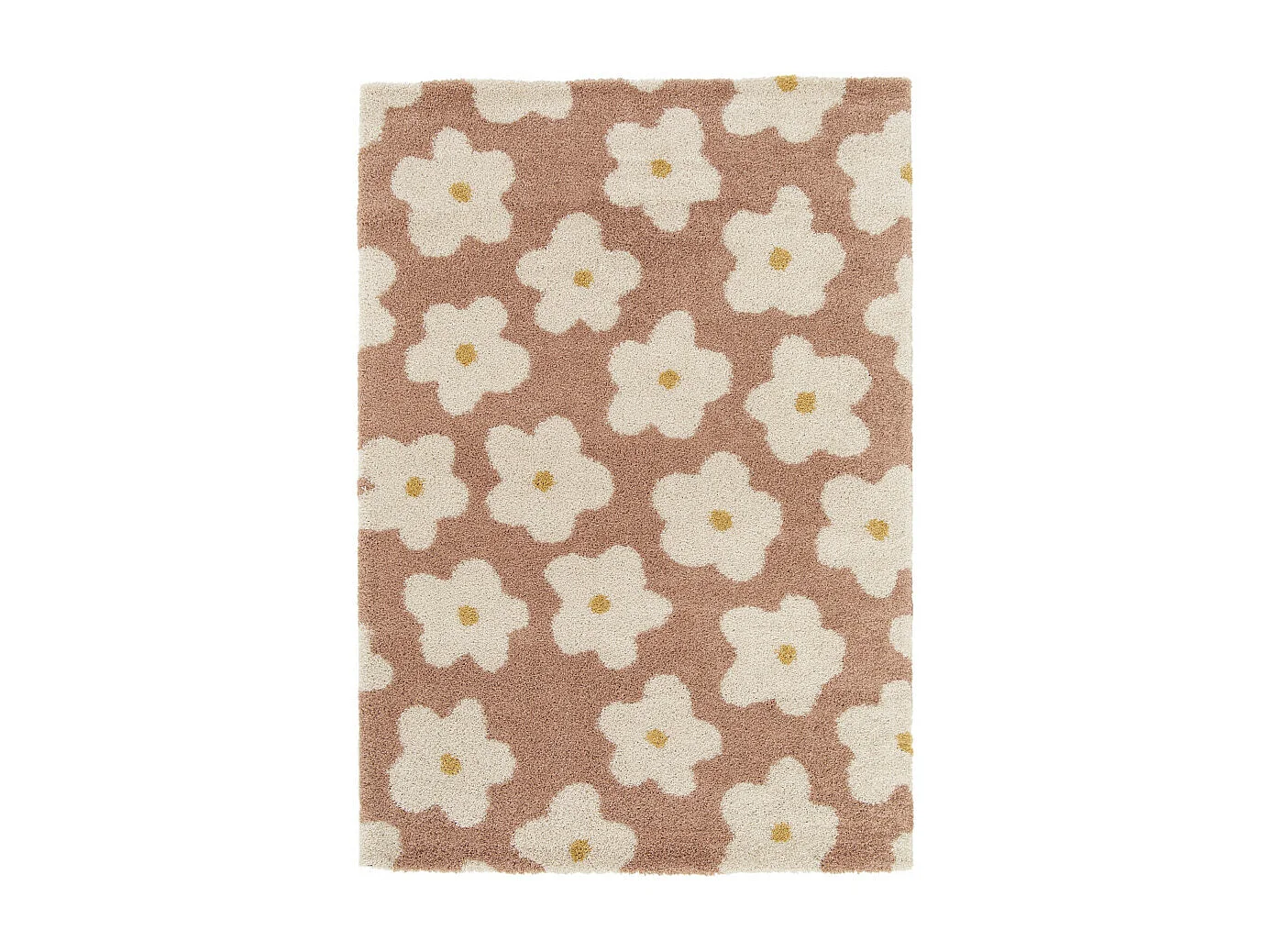 Flora I - Tapis contemporain à motif floral -  Vieux rose - 160x230cm