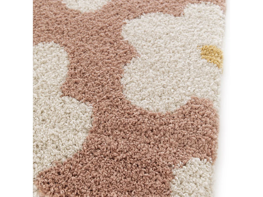 Flora I - Tapis contemporain à motif floral -  Vieux rose - 160x230cm