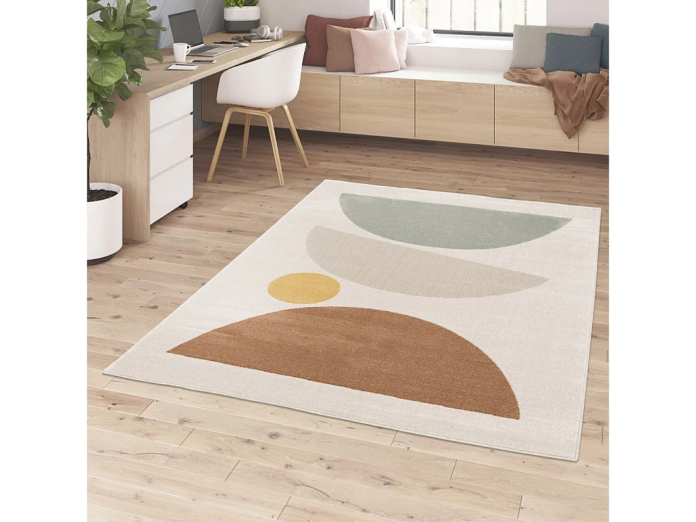 Léo - Tapis contemporain à motif géométrique -  Multicolore - 160x230cm