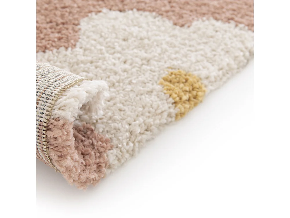 Flora I - Tapis contemporain à motif floral -  Vieux rose - 120x170cm