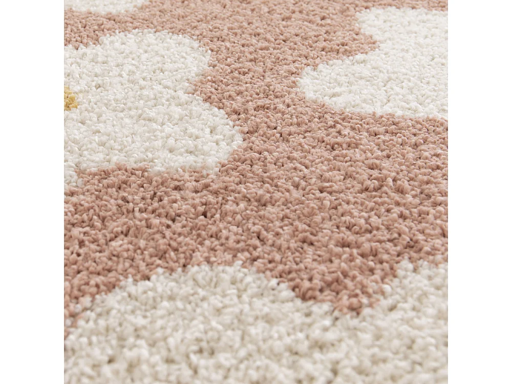 Flora I - Tapis contemporain à motif floral -  Vieux rose - 120x170cm