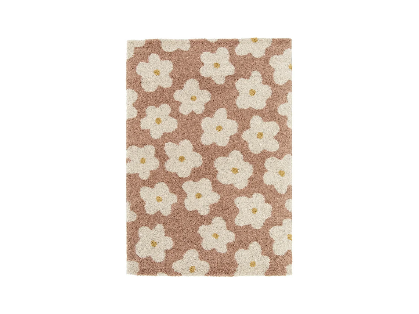 Flora I - Tapis contemporain à motif floral -  Vieux rose - 120x170cm