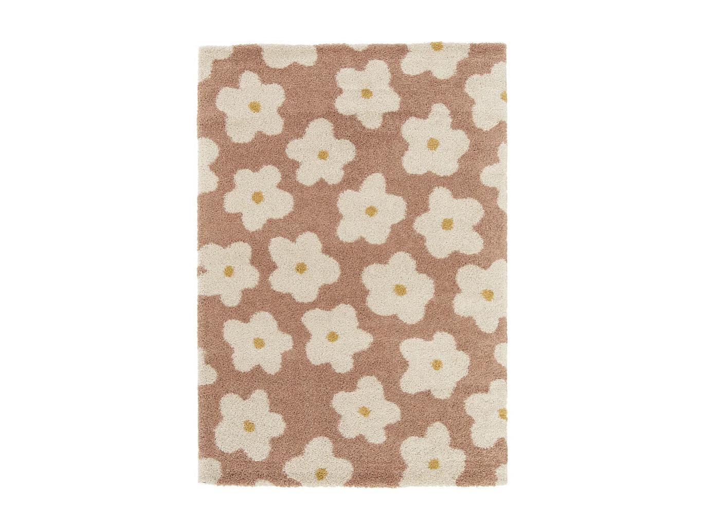 Flora I - Tapis contemporain à motif floral -  Vieux rose - 120x170cm