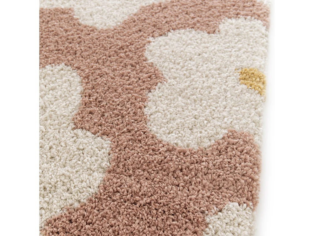 Flora I - Tapis contemporain à motif floral -  Vieux rose - 120x170cm