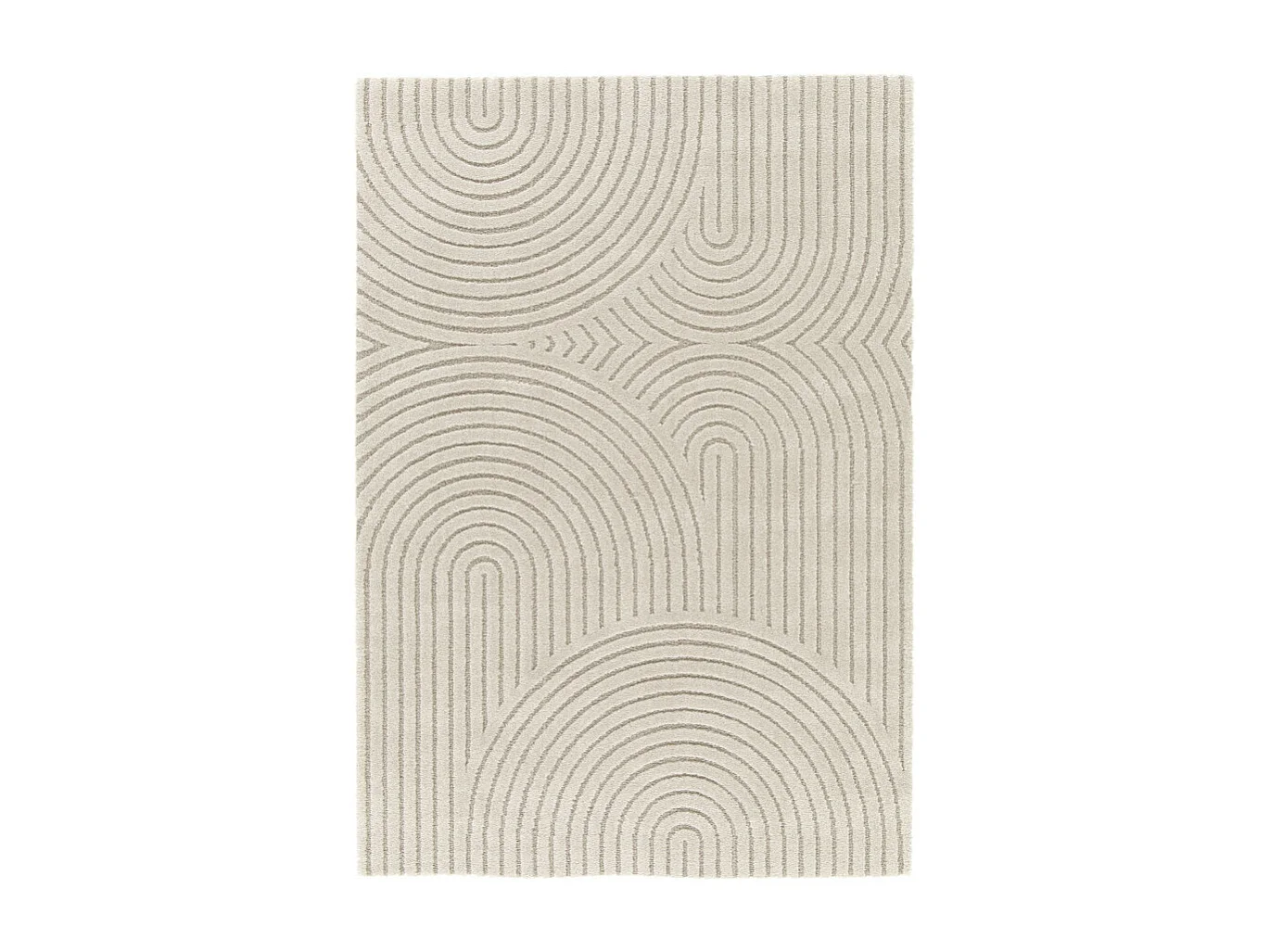 Esteban - Tapis contemporain à motif géométrique -  Beige - 160x230cm
