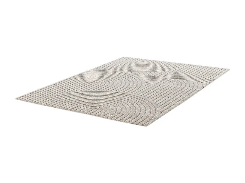 Esteban - Tapis contemporain à motif géométrique -  Beige - 160x230cm
