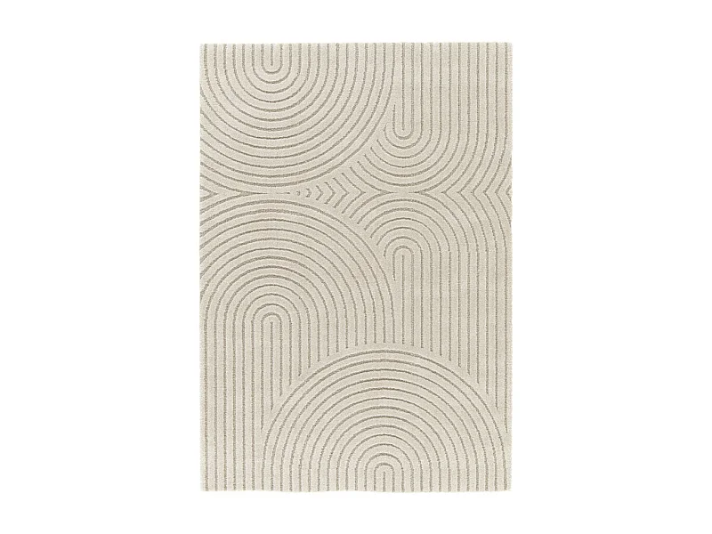 Esteban - Tapis contemporain à motif géométrique -  Beige - 160x230cm