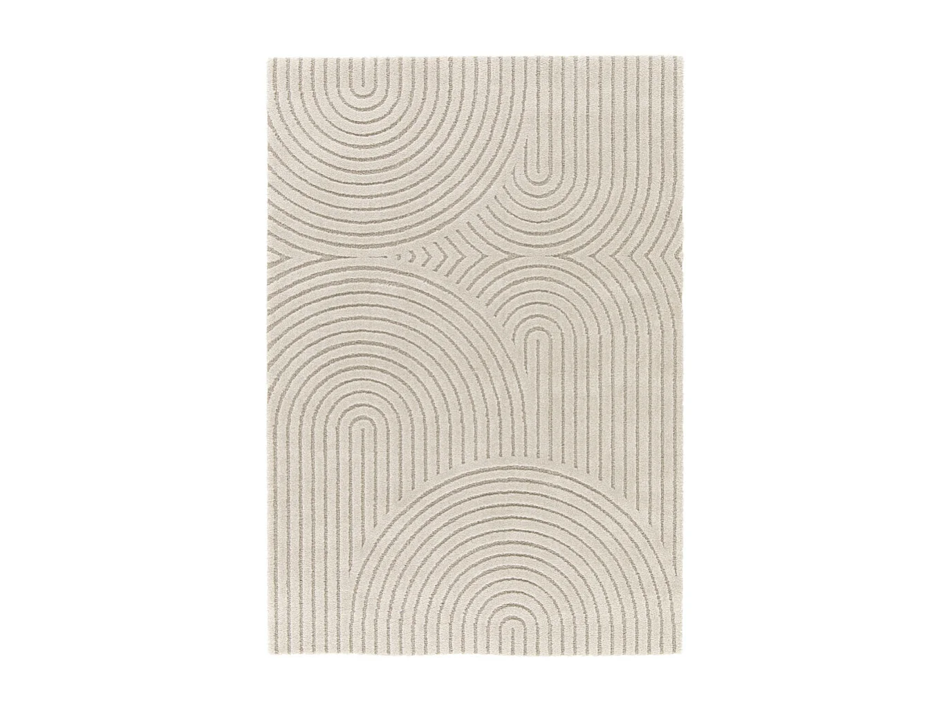 Esteban - Tapis contemporain à motif géométrique -  Beige - 120x170cm