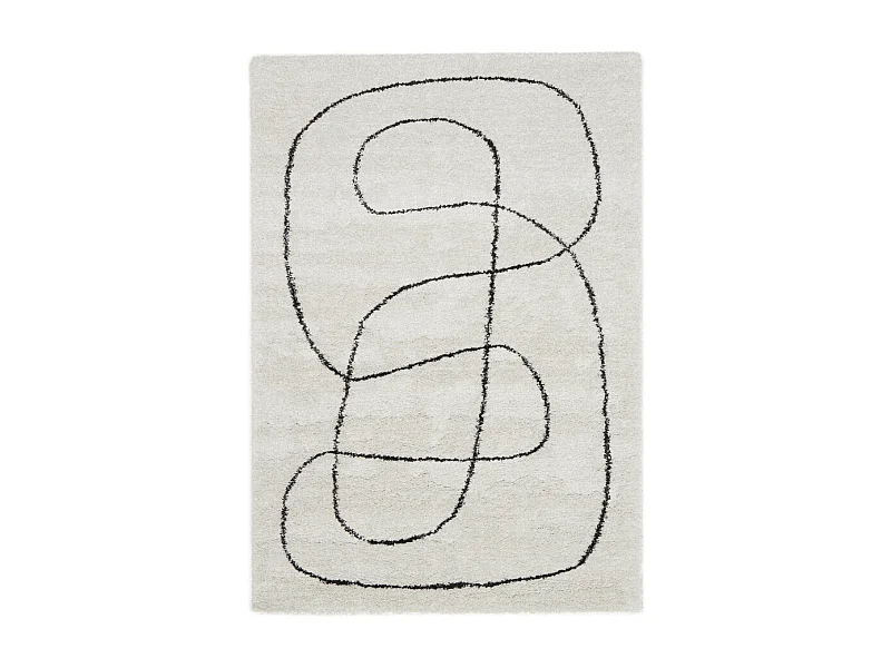 Mona - Tapis contemporain à motif organique -  Beige - 160x230cm