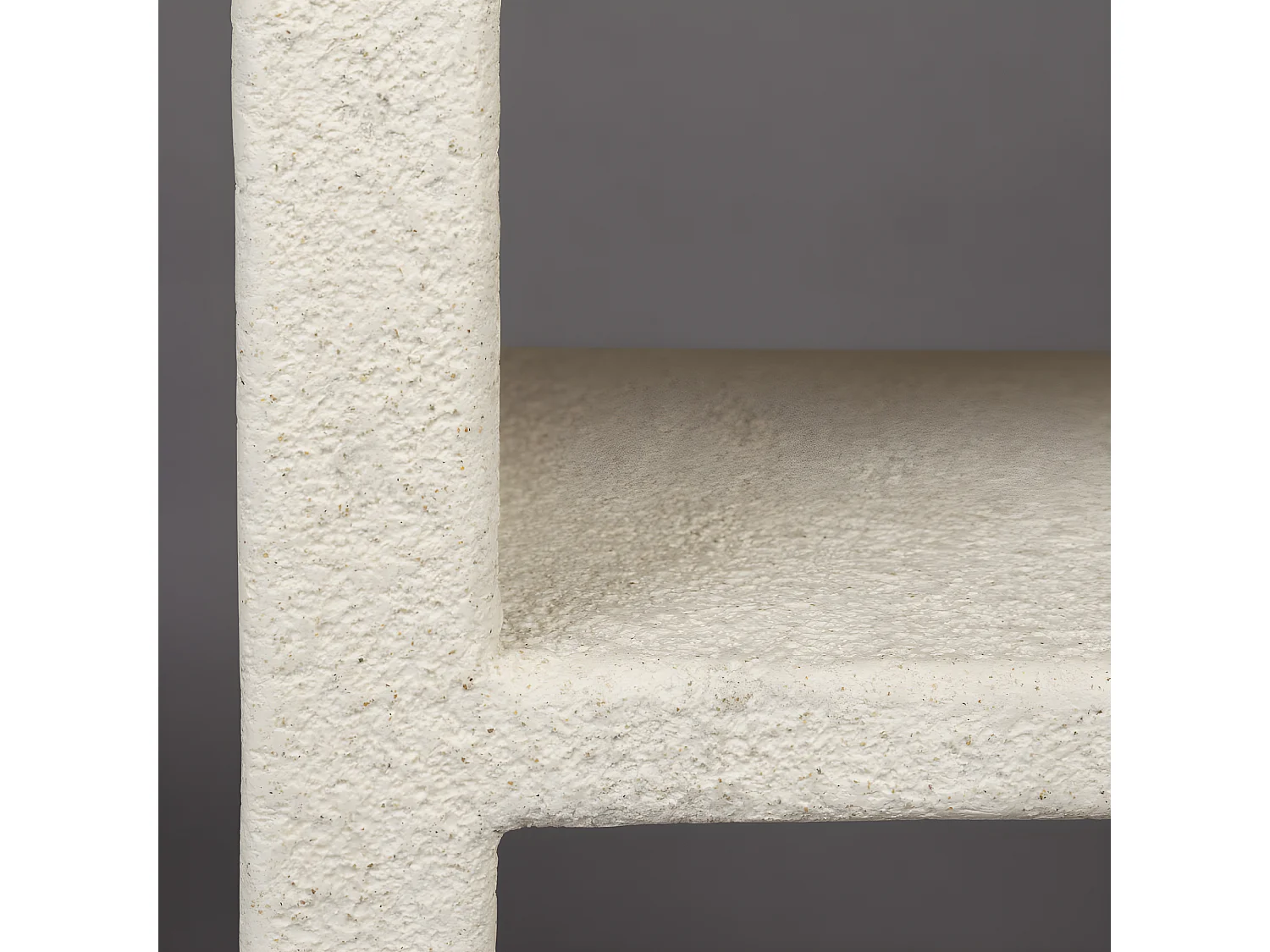 Veda - Table de chevet 2 niches finition marbre recyclé - Ecru