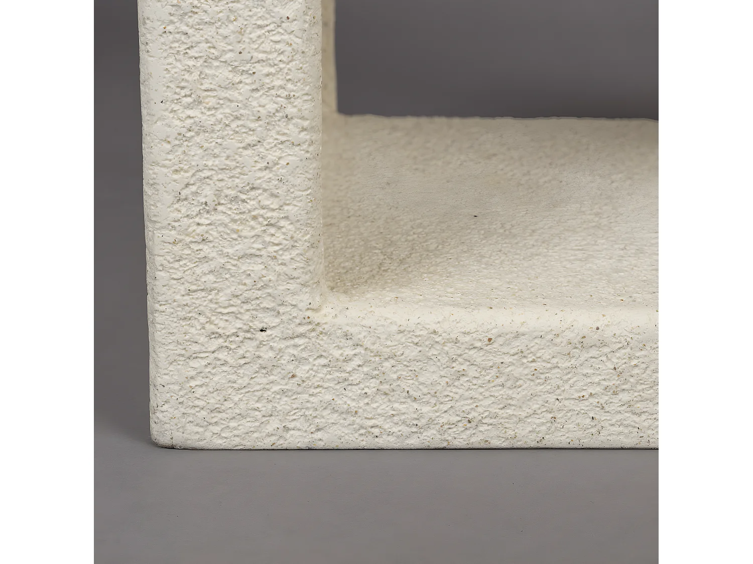 Veda - Table de chevet 2 niches finition marbre recyclé - Ecru