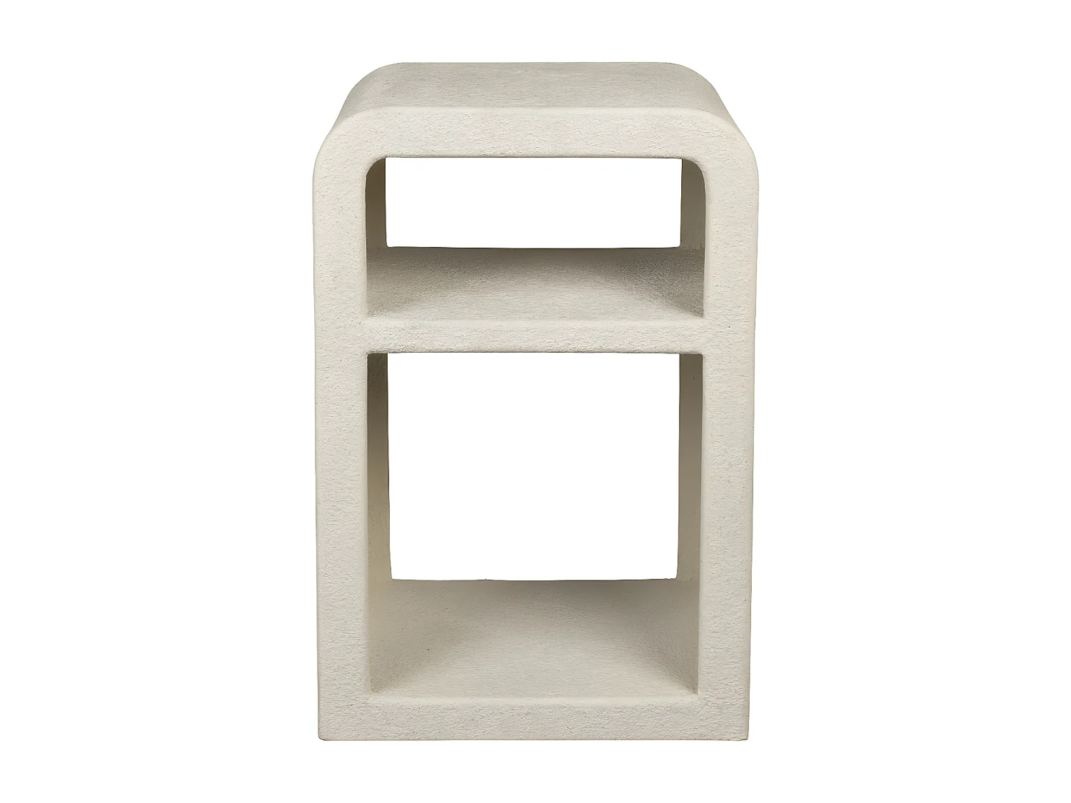 Veda - Table de chevet 2 niches finition marbre recyclé - Ecru