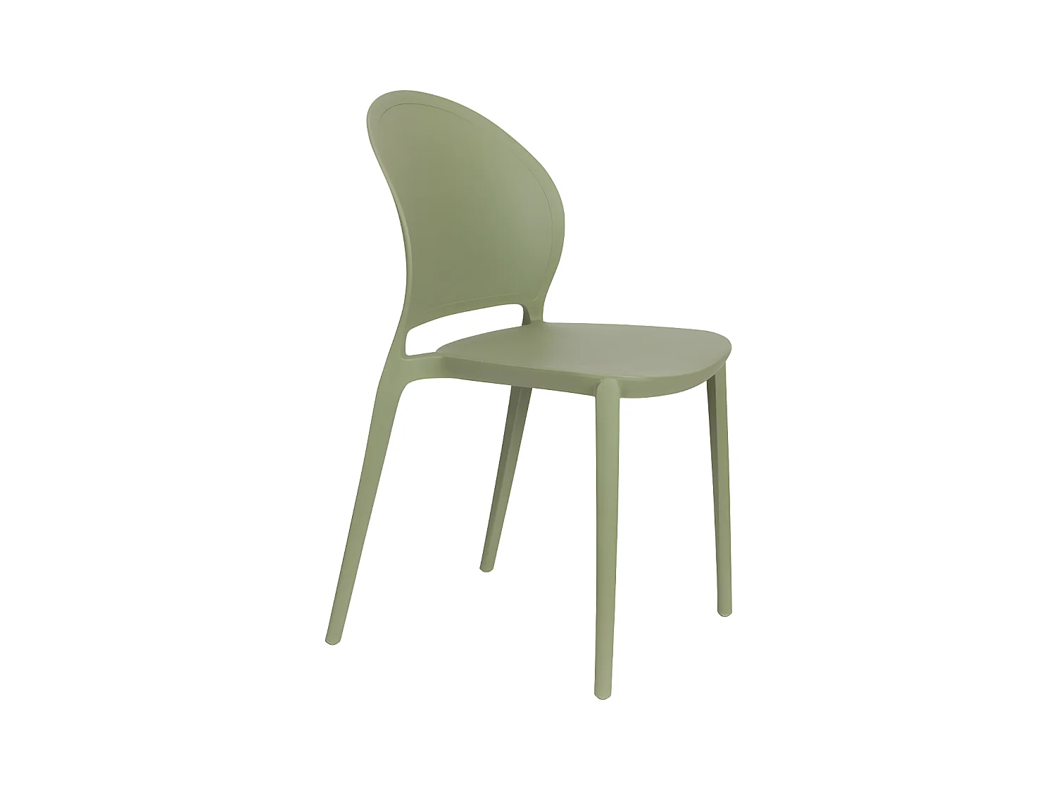 Sjoerd - Lot de 4 chaises intérieur et extérieur en plastique - Vert