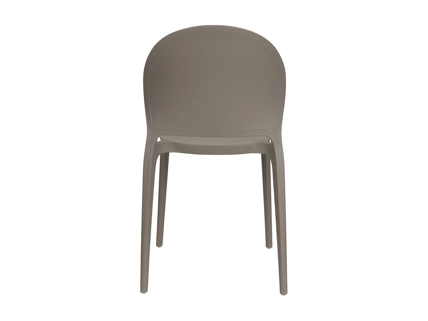 Sjoerd - Lot de 4 chaises intérieur et extérieur en plastique - Taupe