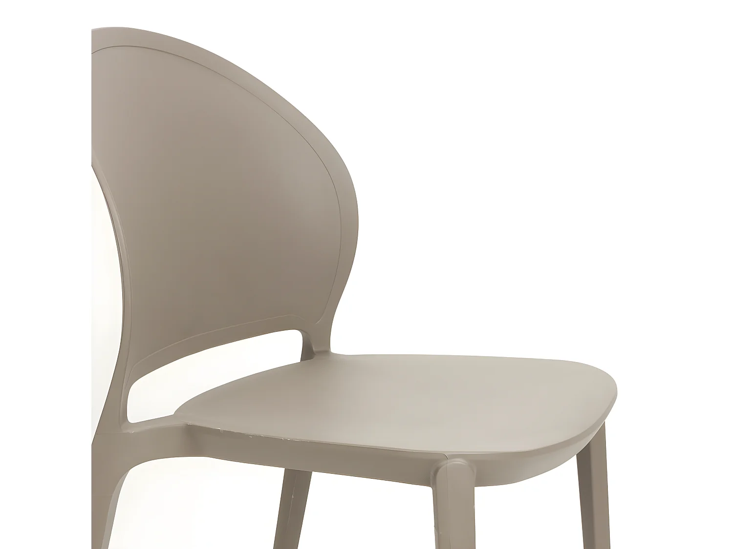Sjoerd - Lot de 4 chaises intérieur et extérieur en plastique - Taupe