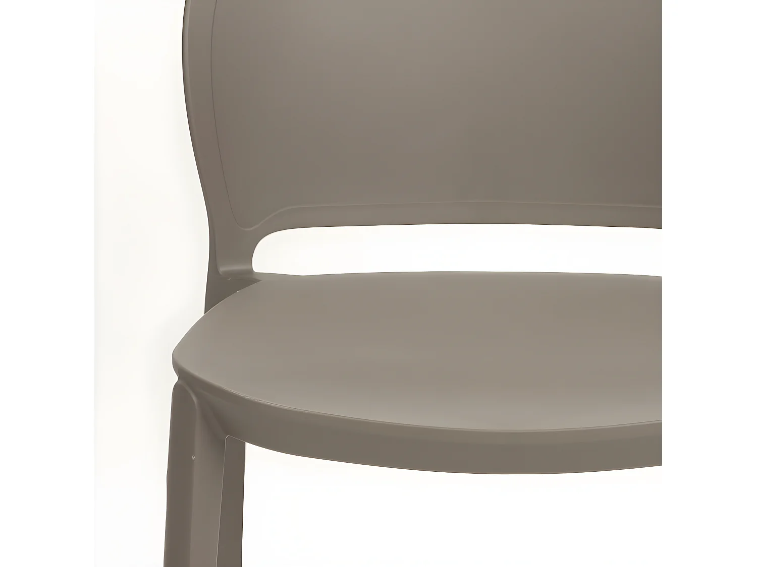 Sjoerd - Lot de 4 chaises intérieur et extérieur en plastique - Taupe