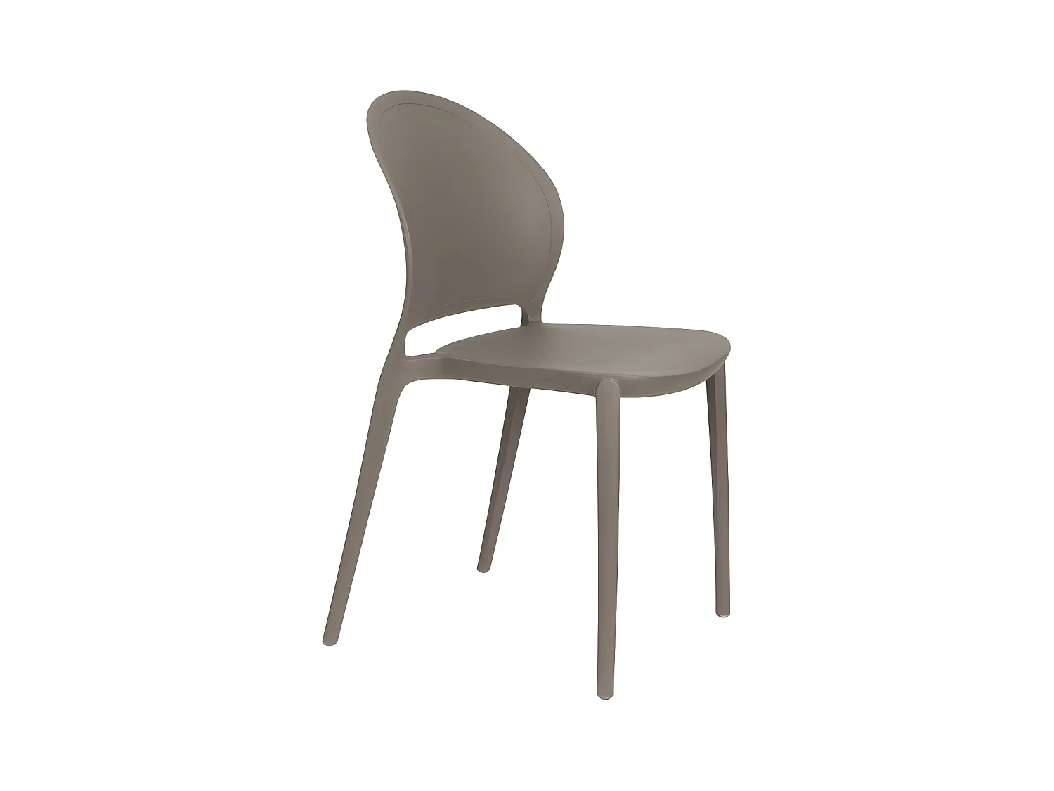 Sjoerd - Lot de 4 chaises intérieur et extérieur en plastique - Taupe