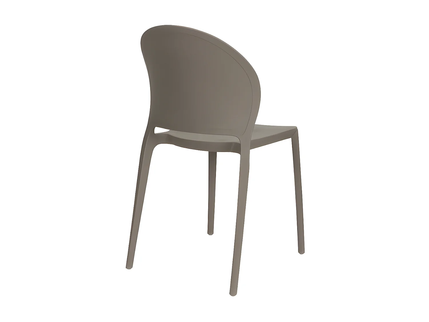 Sjoerd - Lot de 4 chaises intérieur et extérieur en plastique - Taupe