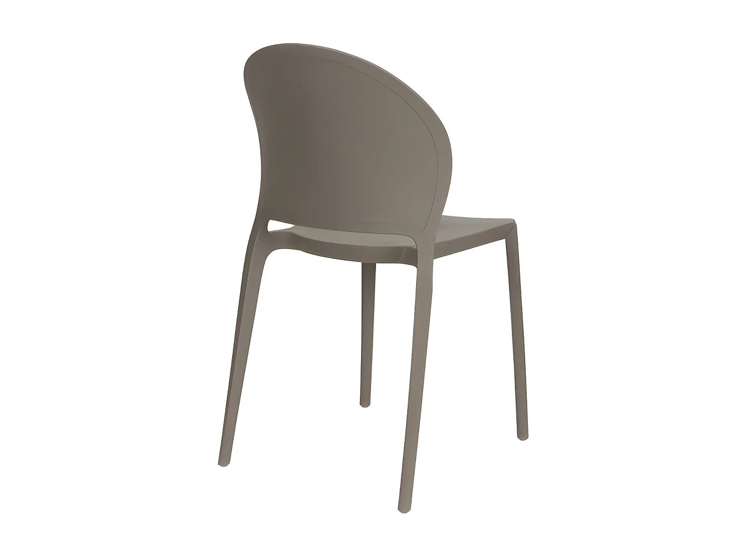 Sjoerd - Lot de 4 chaises intérieur et extérieur en plastique - Taupe