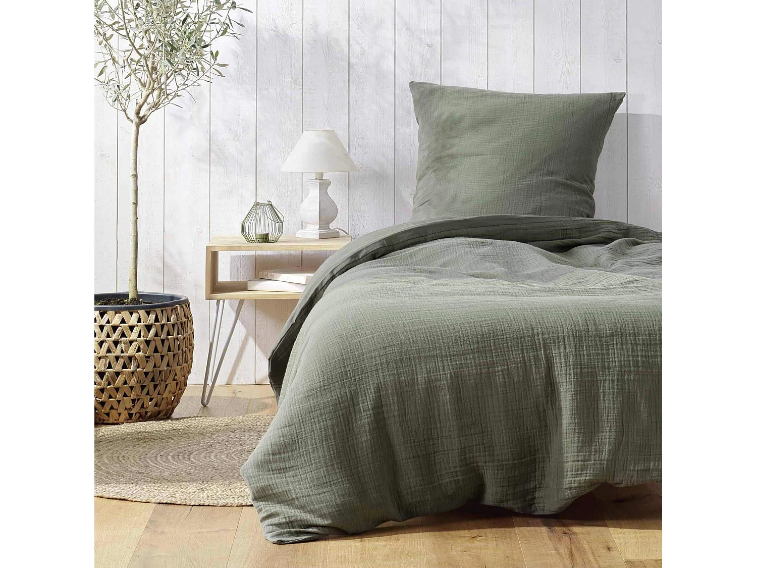 Juego de cama en gasa de algodón 140 x 200 cm