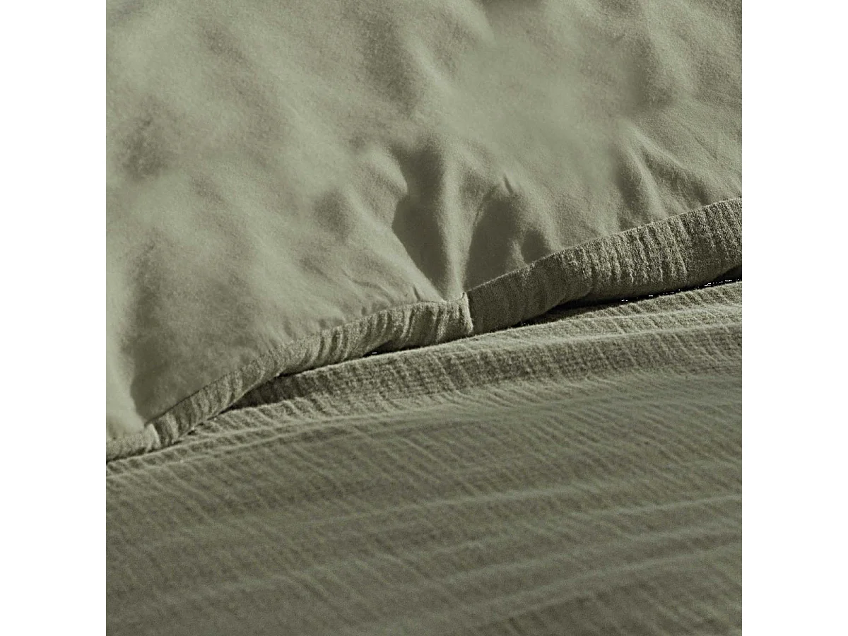 Parure de Lit 2 Pièces "Angélia" 140x200cm Kaki