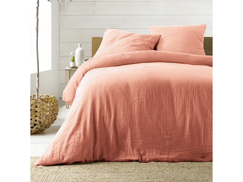 Parure de Lit 2 Pièces "Angélia" 140x200cm Rose