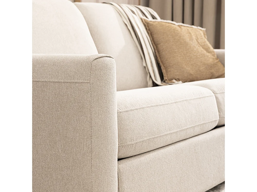 Morena - Canapé convertible express 3 places en tissu - Beige