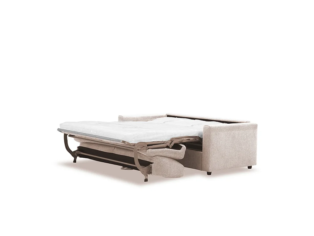 Morena - Canapé convertible express 3 places en tissu - Beige