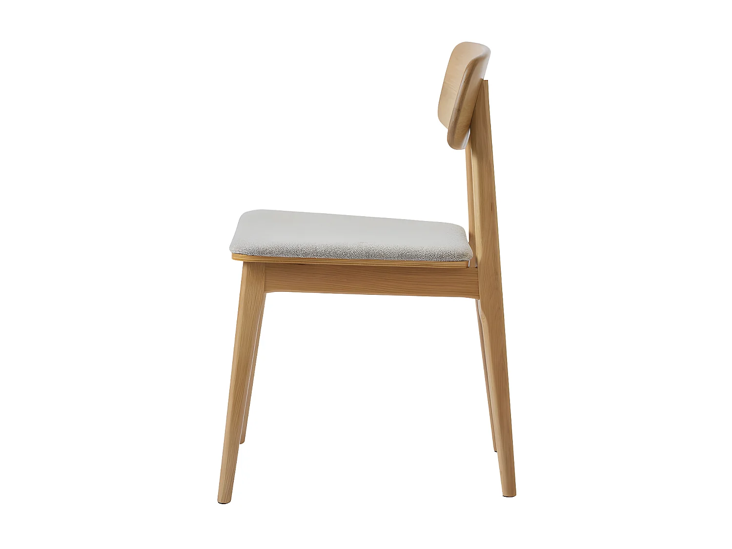 Orr - Lot de 2 chaises en tissu et bois - Beige