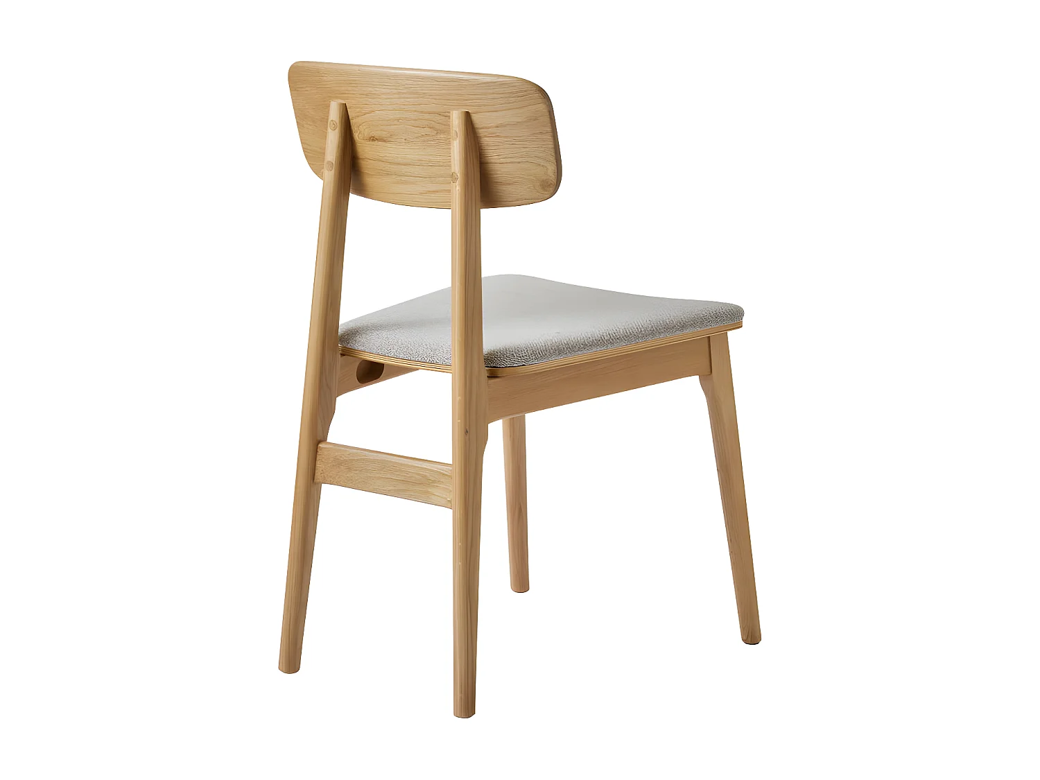 Orr - Lot de 2 chaises en tissu et bois - Beige