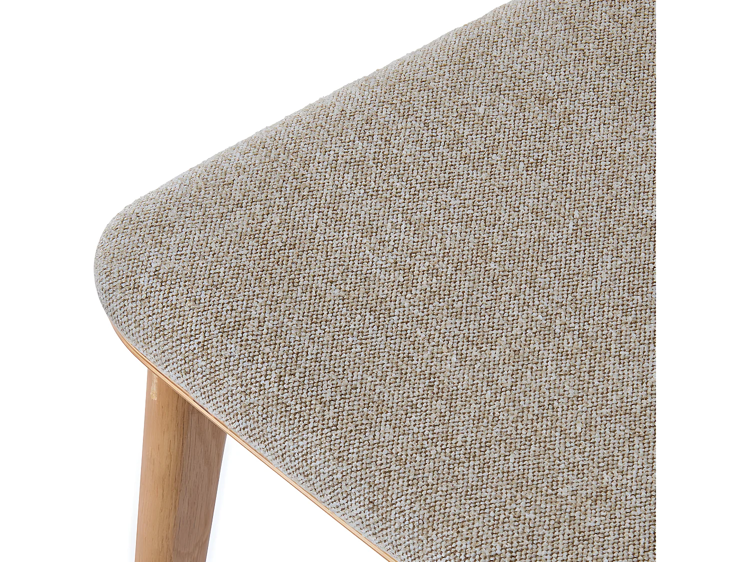 Orr - Lot de 2 chaises en tissu et bois - Beige