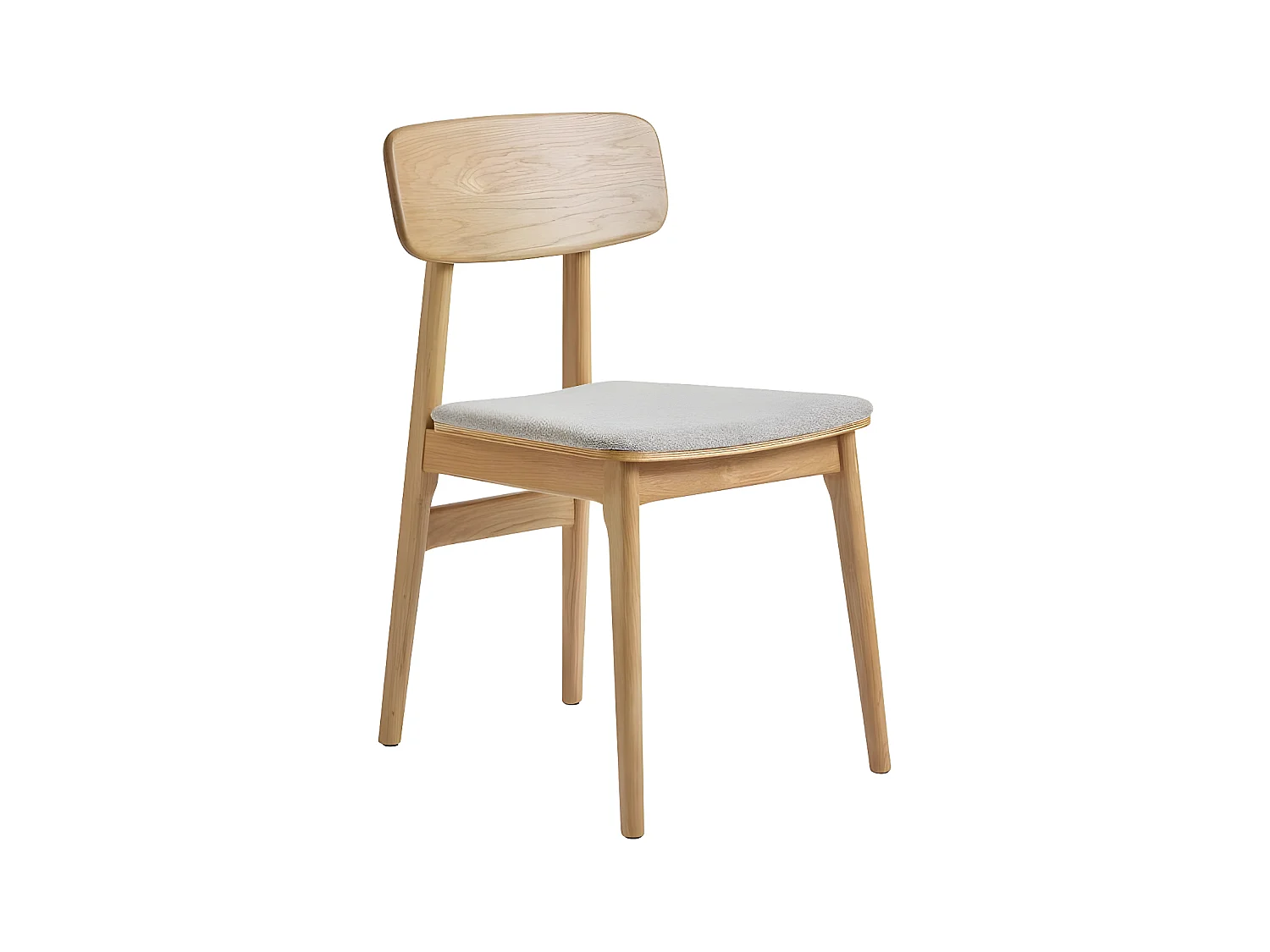 Orr - Lot de 2 chaises en tissu et bois - Beige
