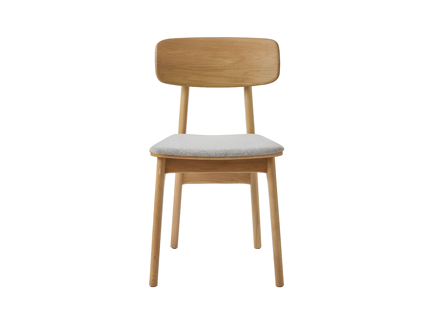 Orr - Lot de 2 chaises en tissu et bois - Beige
