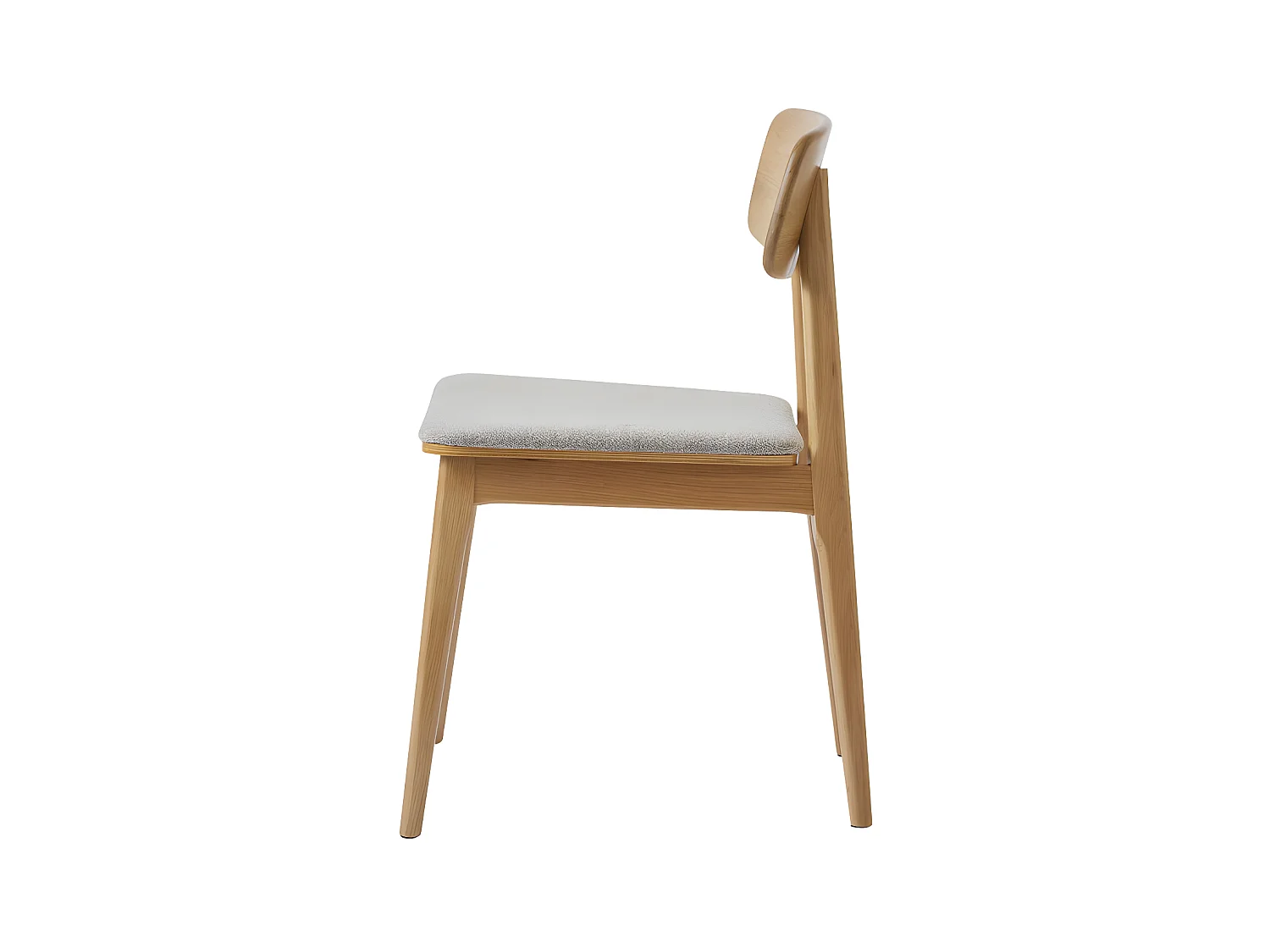Orr - Lot de 2 chaises en tissu et bois - Beige