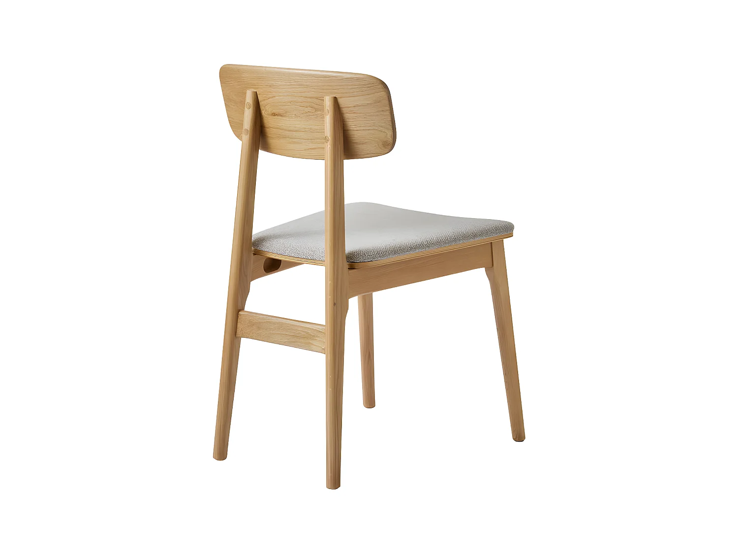 Orr - Lot de 2 chaises en tissu et bois - Beige